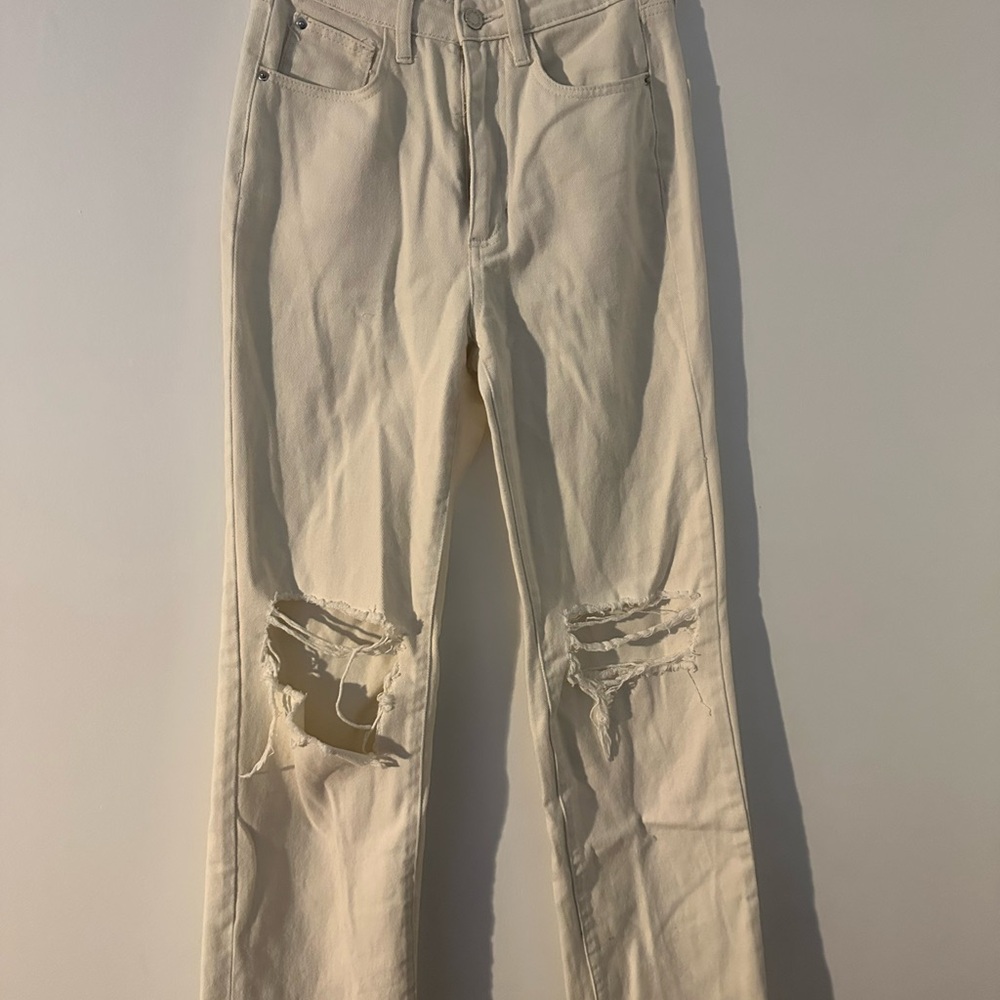 WeWoreWhat Cream Denim Pants